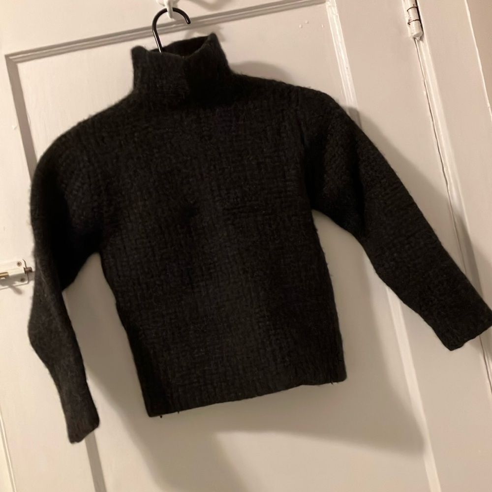 Wendy B. Cashmere, GIRLS soft 100% cashmere, Dark gray square knit swea…